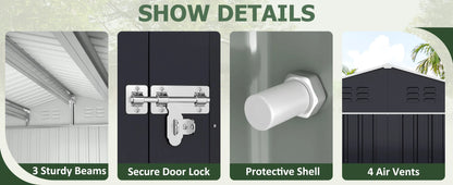 12x14FT Heavy Duty Steel Shed