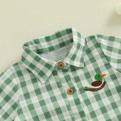 1Pc Plaid jumpsuit 3-18M