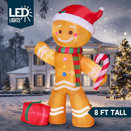 JOYFY 8 FT Inflatable Gingerbread Man