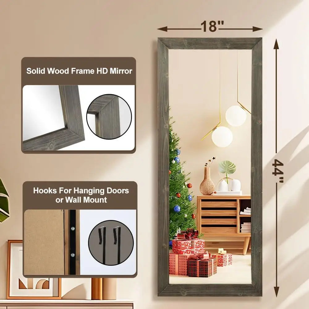 Wooden Over The Door Mirror Full Length