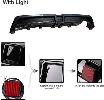 Rear Bumper Diffuser w/LED For 06-11 Honda Civic