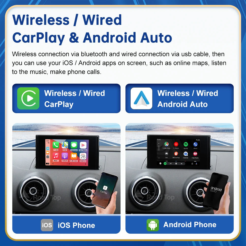 Carplay Wireless Android Auto interface For Audi A3 S3 2013-2018
