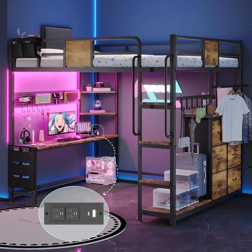 Loft Bed with Desk