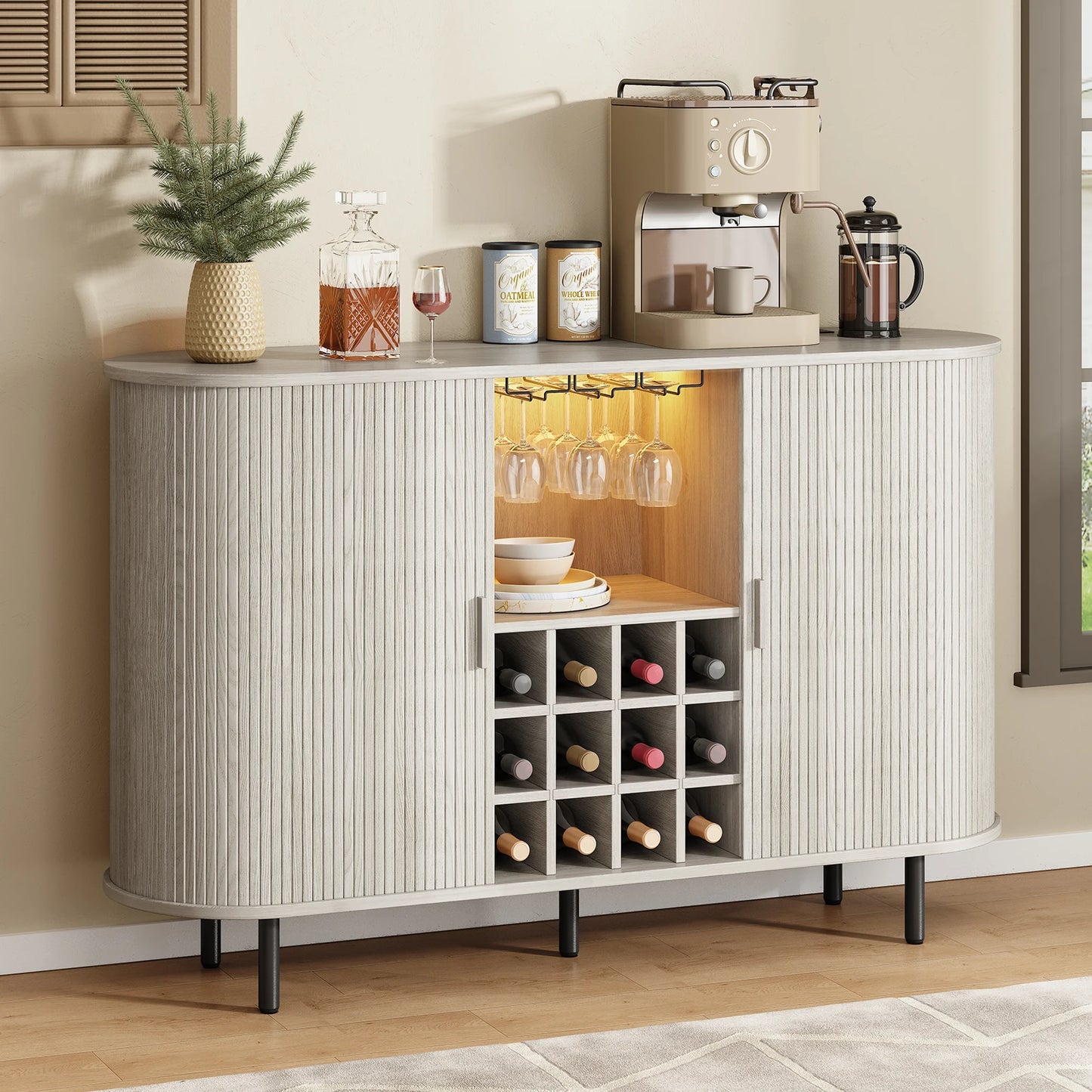 Wine Bar Cabinet w/ LED Light