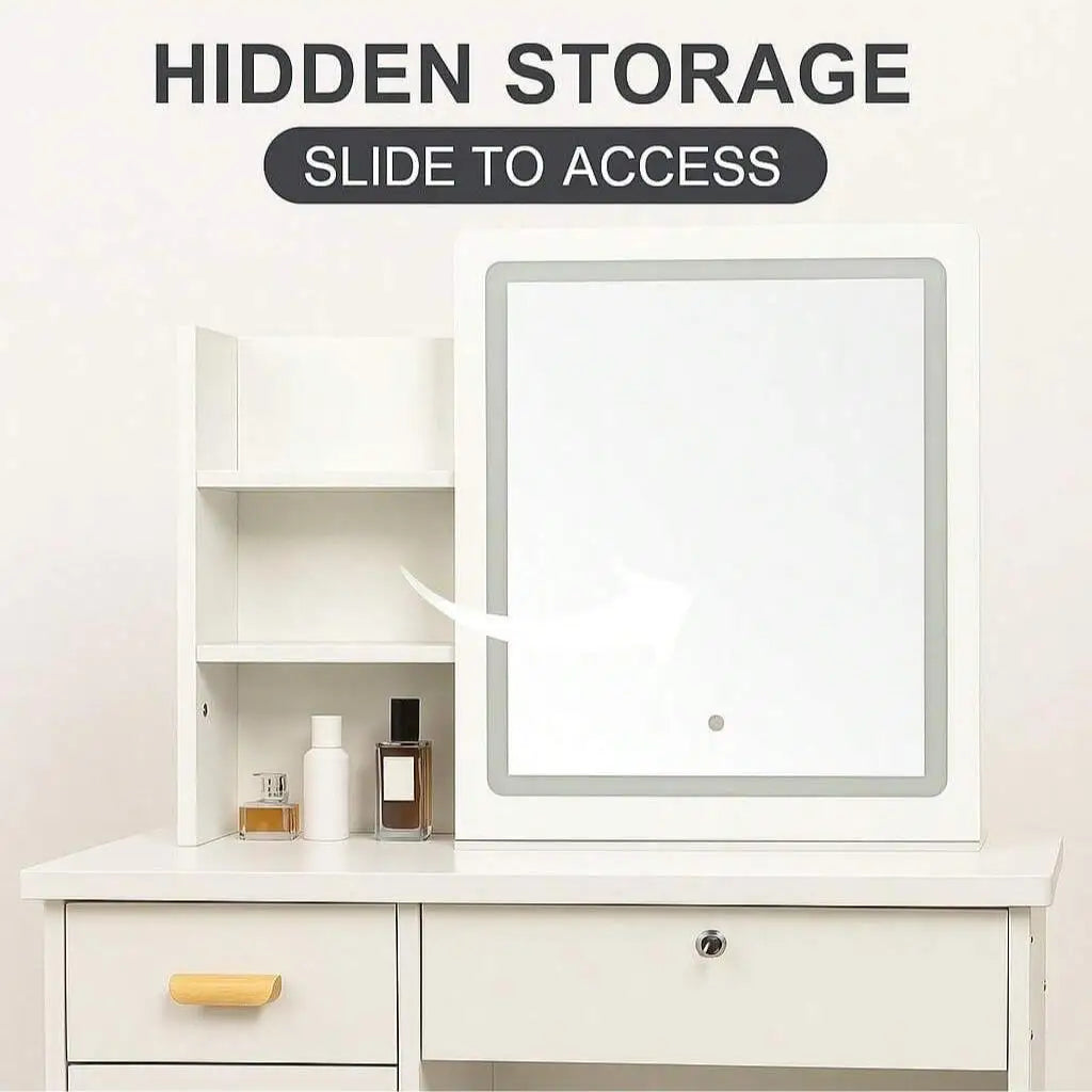Vanity Set with LED Mirror