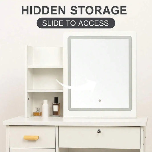 Vanity Set with LED Mirror