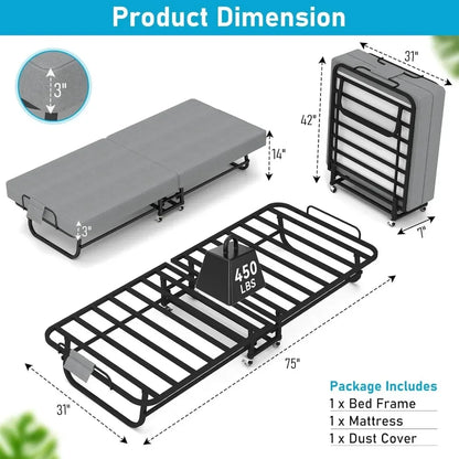 Folding Bed with Mattress