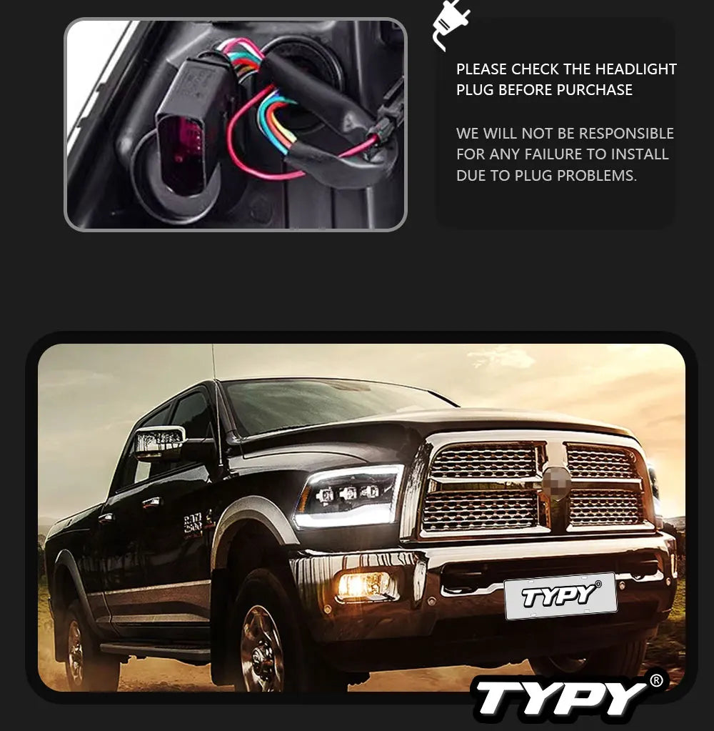 Car Lights For Dodge Ram 1500 Headlight 2009-2019