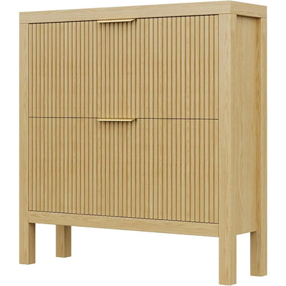 2-Tier Flip-Top Shoe Cabinet