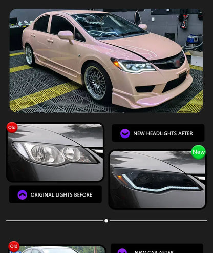 LED Projector Headlights For Honda Civic 8th FD2 2012-2015