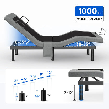 Split King Size Adjustable Bed Base Frame