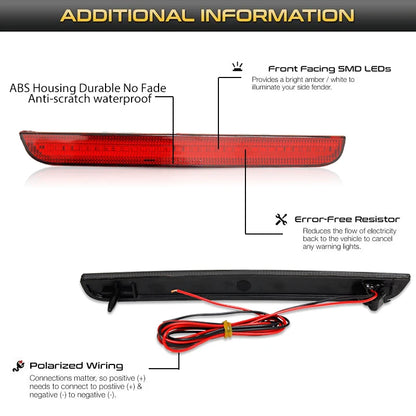 iJDM Rear Bumper Reflector Light Assemblies For 2013-2015 Dodge Challenger