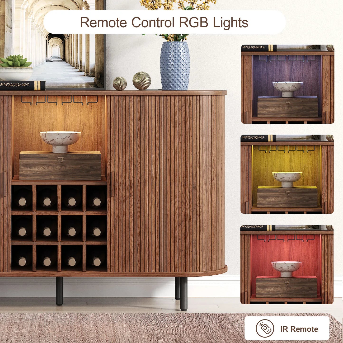 Wine Bar Cabinet w/ LED Light