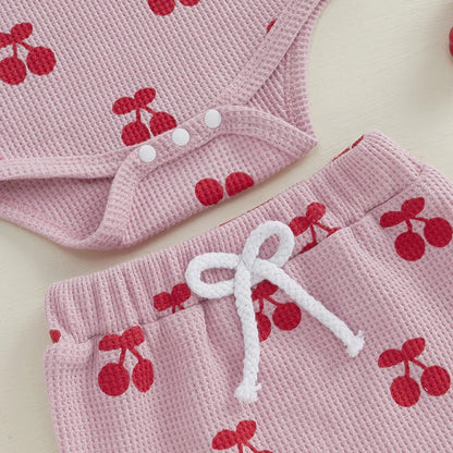 2Pc w/Headband Pink Cherry 3-18m