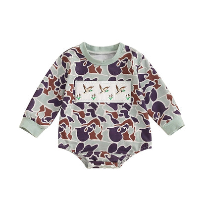 1Pc Camo Duck Embroidered Onesie 3-18m
