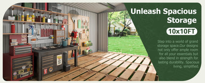 12x14FT Heavy Duty Steel Shed