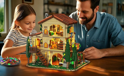 Winery Chateau House with led-Vineyard Castle Building Set