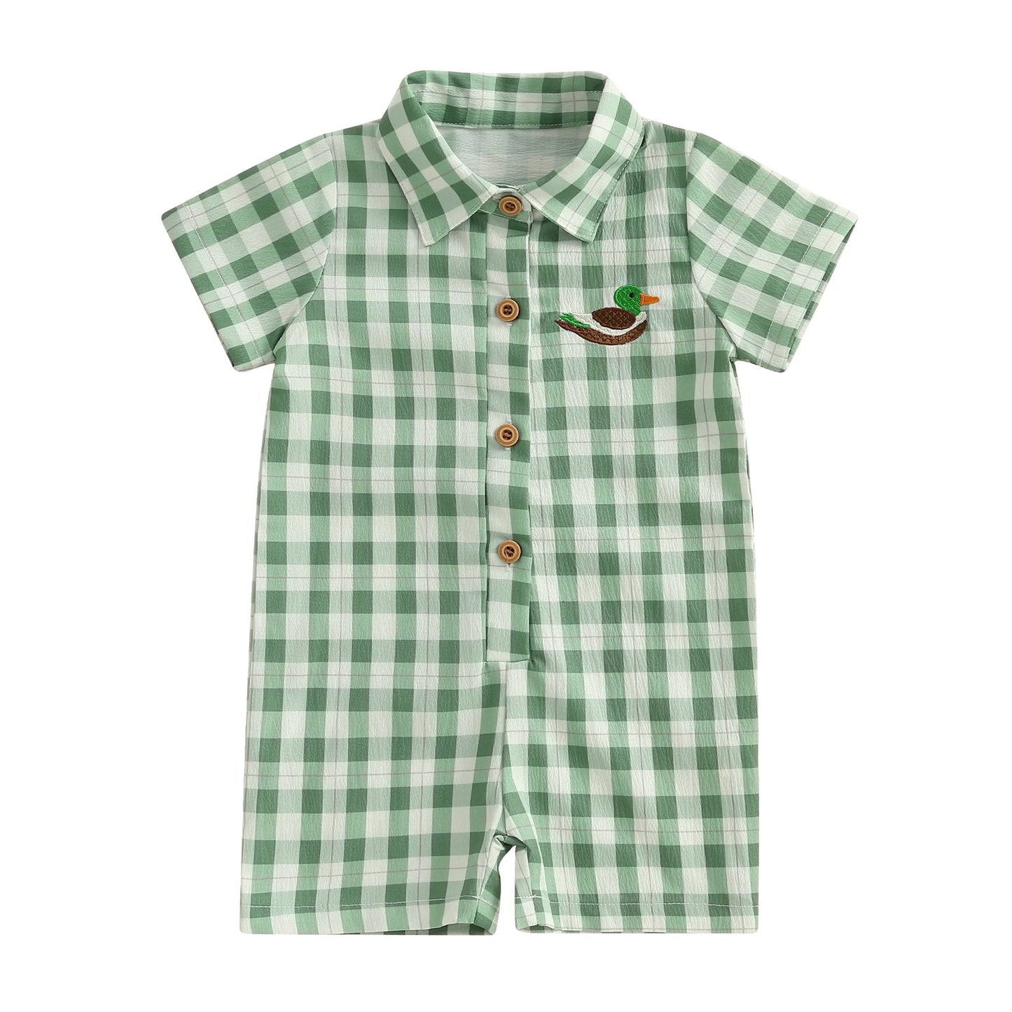 1Pc Plaid jumpsuit 3-18M