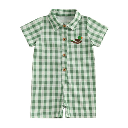 1Pc Plaid jumpsuit 3-18M