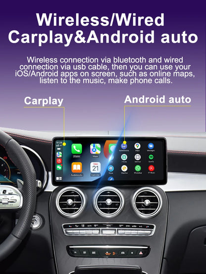 Wireless Carplay Android Auto Touchscreen for BENZ C CALSS W205 GLC 2015 - 2018