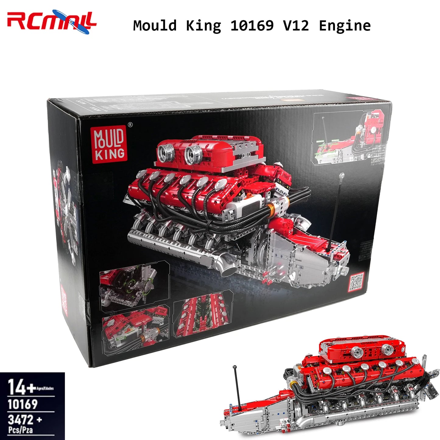 Mould King 10169 V12 Engine Building Blocks Assembly