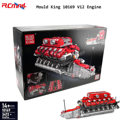 Mould King 10169 V12 Engine Building Blocks Assembly