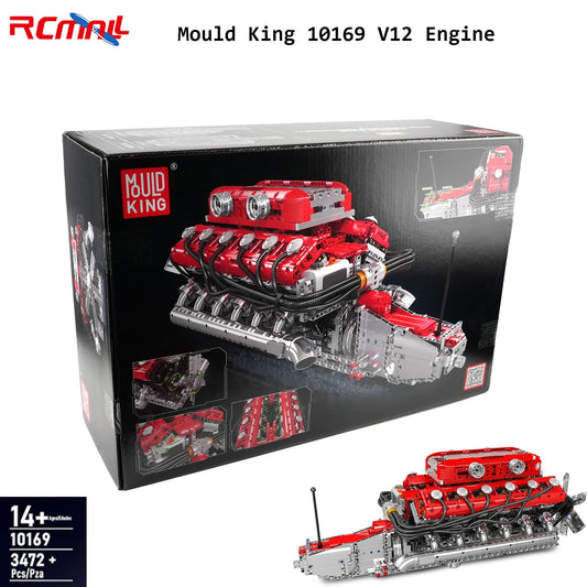 Mould King 10169 V12 Engine Building Blocks Assembly