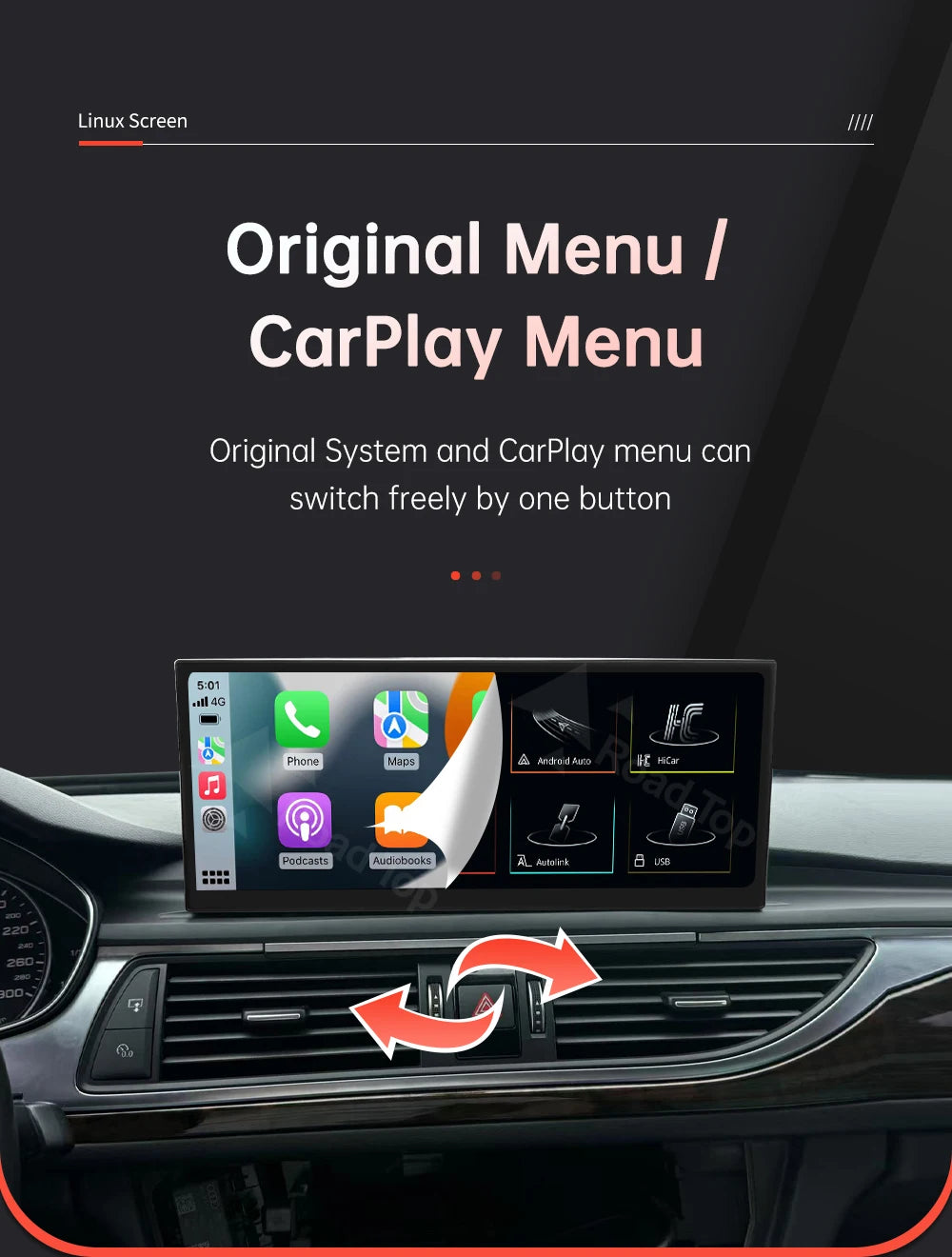 12.3'' Linux Multimedia Display For Audi A6 A7 2011-2018