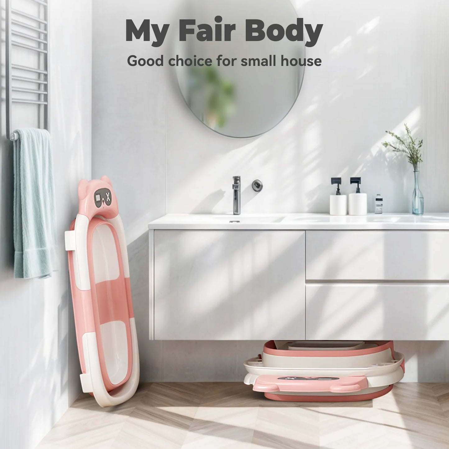 Cushioned Bathing Tub W/ Temp Sensor