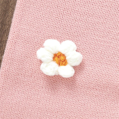 1Pc Long Flower Knitted Onsie 0-18m