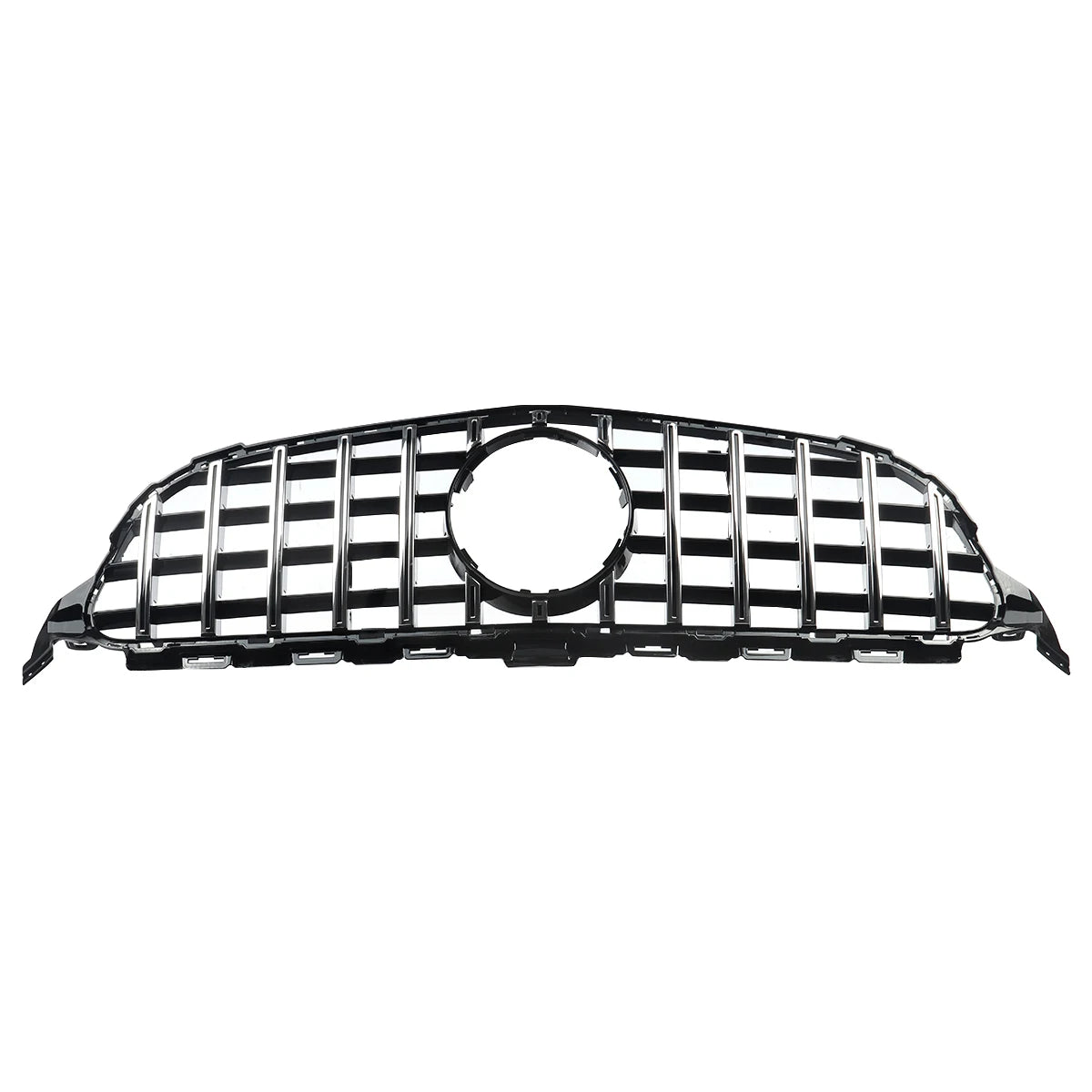 Chrome + Black Front Grille For Mercedes-Benz W205 C250 C300 2015-2018