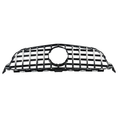 Chrome + Black Front Grille For Mercedes-Benz W205 C250 C300 2015-2018