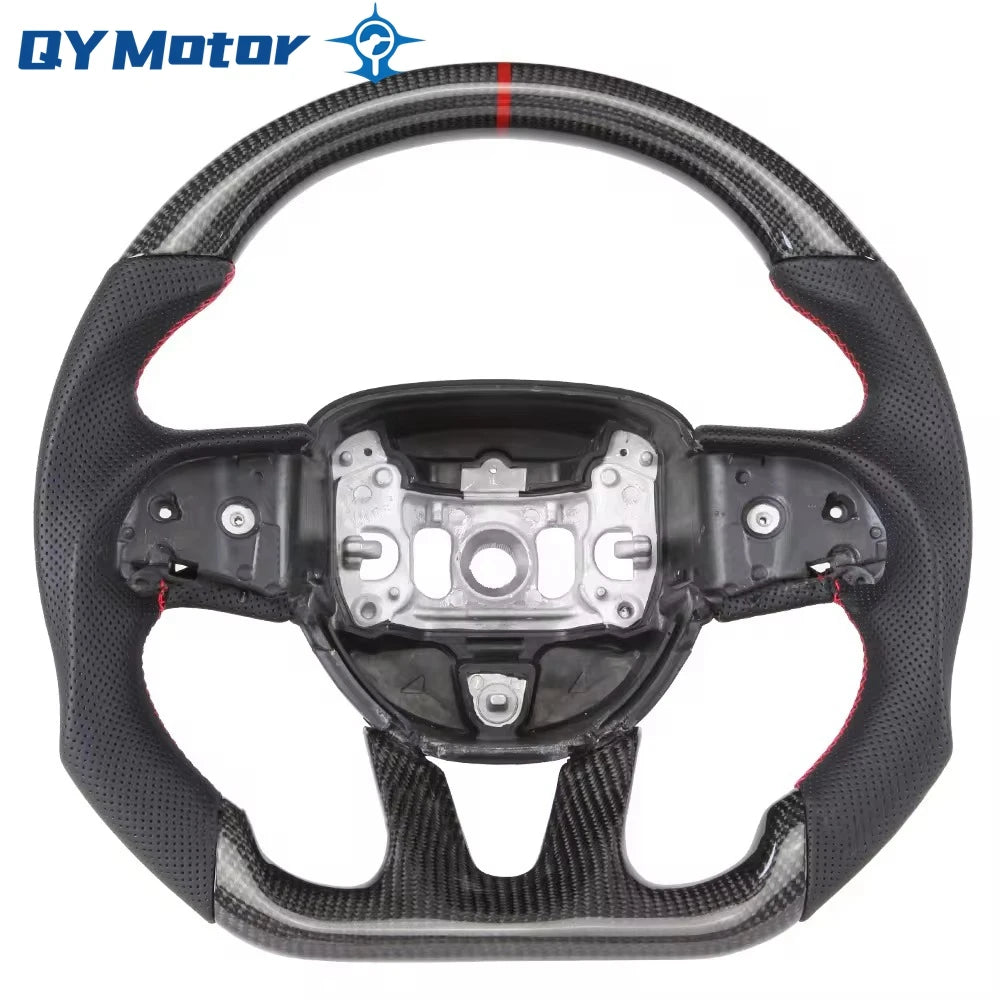 Carbon Fiber Steering Wheel For Dodge Challenger Charger SRT HELLCAT 2015‑2022