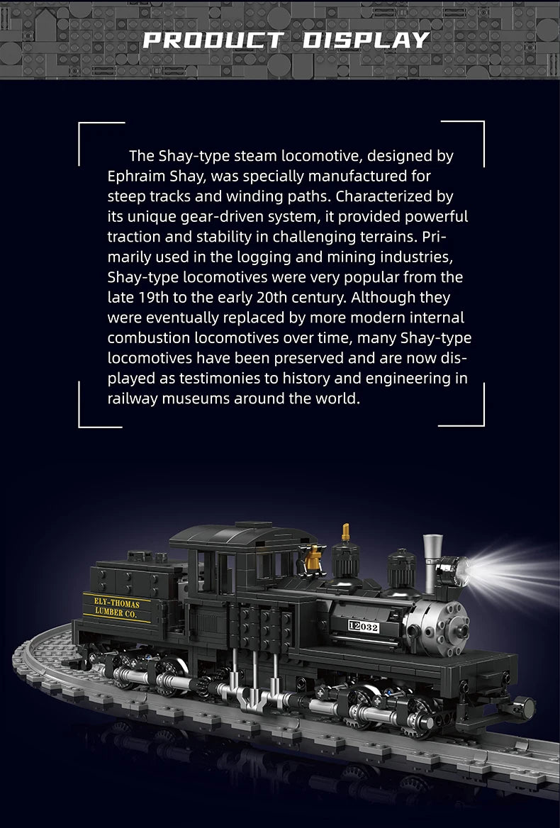Mould King 12032 Steam Locomotive Building Block Assembly