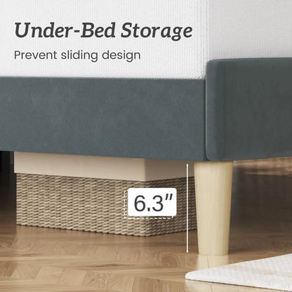 Velvet Padded Queen Size Bed Frame