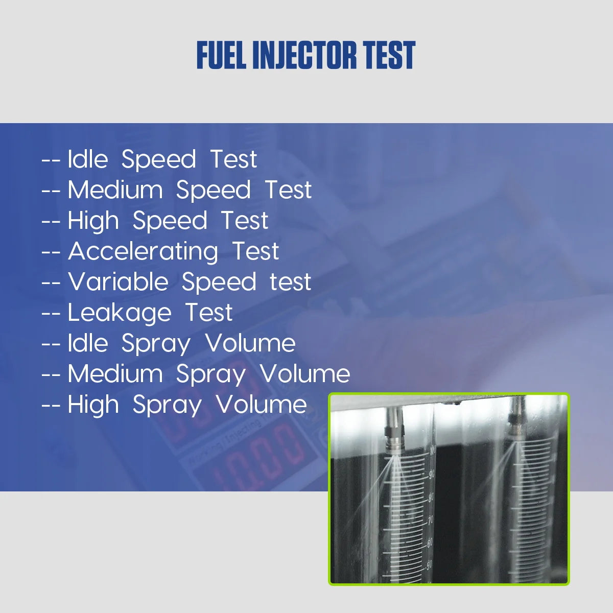 MRCARTOOL V308 Car Fuel Injector Tester Ultrasonic Cleaning Heating Cleaning Fluid Volume Detection Tightness Test Motorcycle