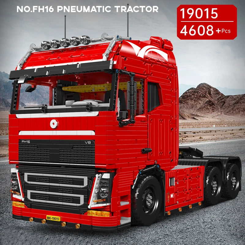 Mould King 19015 Remote Control FH16 Pneumatic Tractor Model Assembly