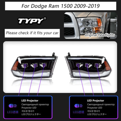 Car Lights For Dodge Ram 1500 Headlight 2009-2019