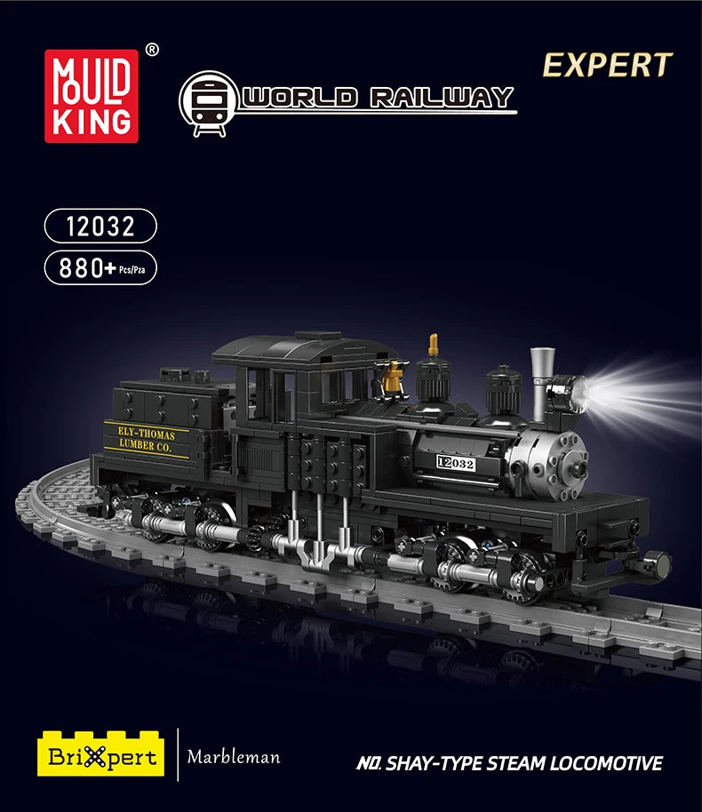 Mould King 12032 Steam Locomotive Building Block Assembly