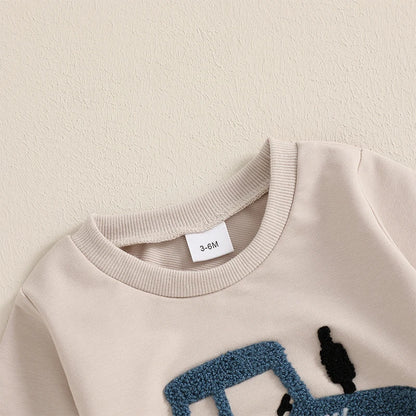 2Pc Embroidered Tractor Cozy Set 3M-3T