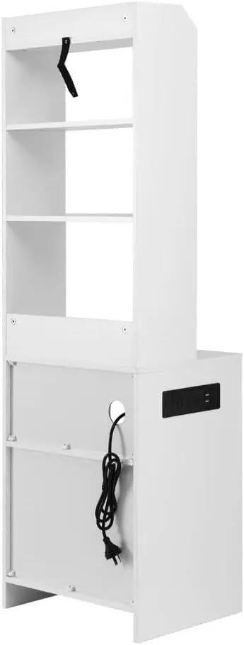 Bedside Nightstand Bookshelf W/ Charging Station