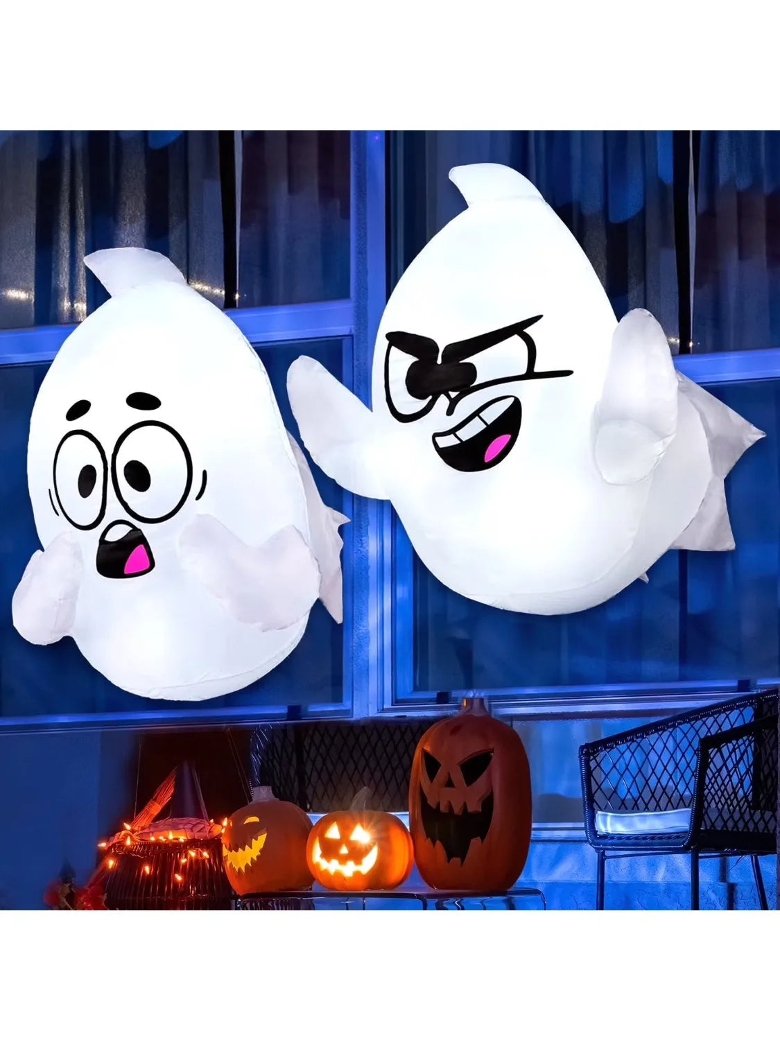 Joyfy 2 Pack Inflatable Window Ghost 2.6 FT