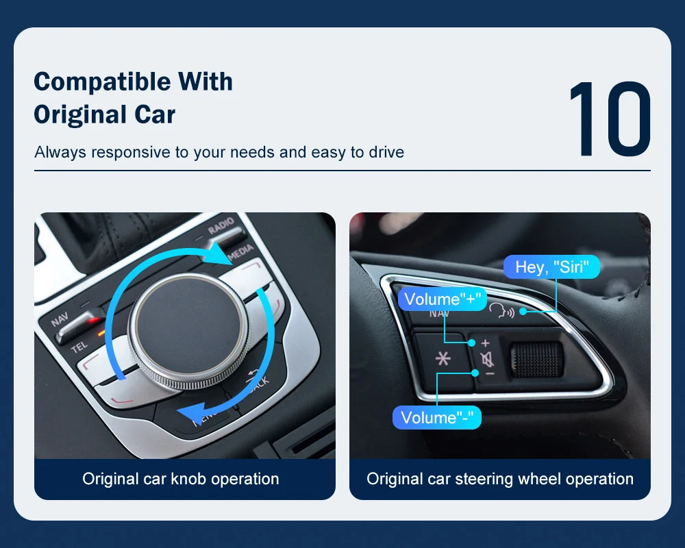 8” Wireless CarPlay Android Auto Interface for Audi A3 2013-2018