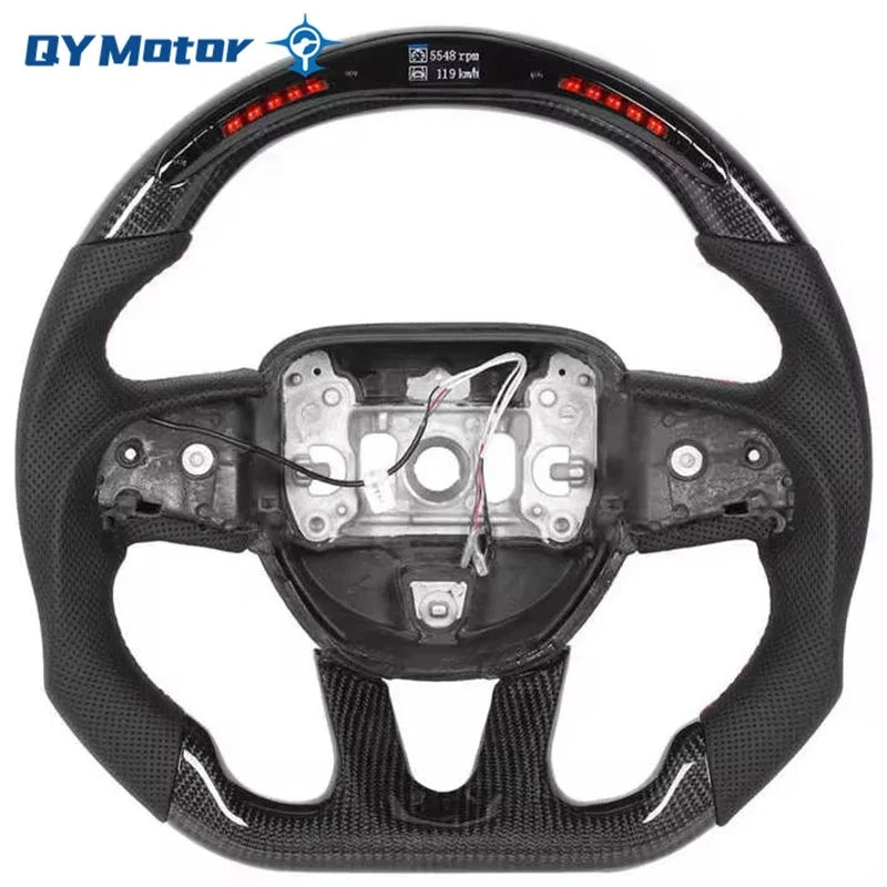 LED Carbon Fiber Steering Wheel For Dodge 2015-2020 Jeep 2014-2020
