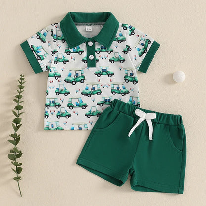 2Pc Green Golfing Set 6m-3T