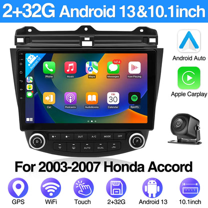 10.1in Wireless Car Carplay/Reversing Camera For Accord 2003-2007