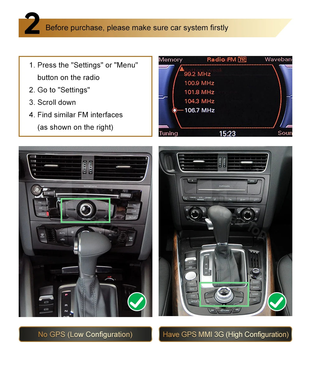 12.3' Wireless CarPlay For Audi A4 2009-20012