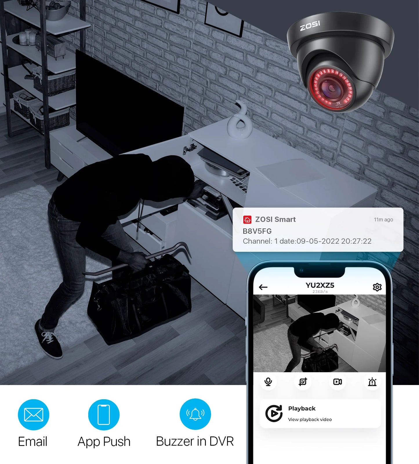 ZOSI 8PC 1080P Home Security Cameras System