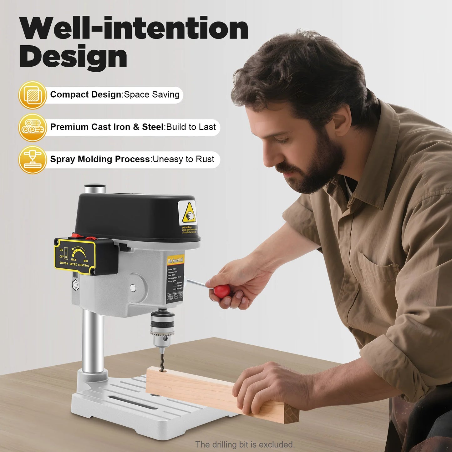 Mini 340W Powerful Bench Drill Press