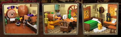 Winery Chateau House with led-Vineyard Castle Building Set